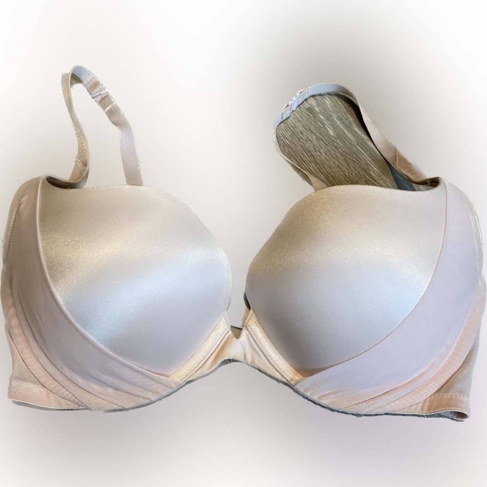 Victoria’s Secret Padded Demi Bra, 34D, Pink w. Overlay
